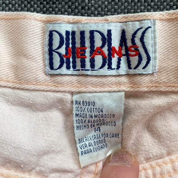 VINTAGE 90s Bill Blass Light Pink Denim Jean Shorts High Waist 4" Inseam Sz 8 - Picture 7 of 11